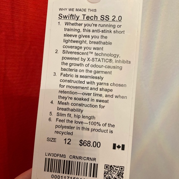Lululemon women’s size 12 red Swifty Tech - Picture 3 of 4